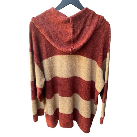 Plus Size Lands' End Slounge Hooded Pullover Stripe Sweater I Size: 2X (20W-22W) - Picture 5 of 10